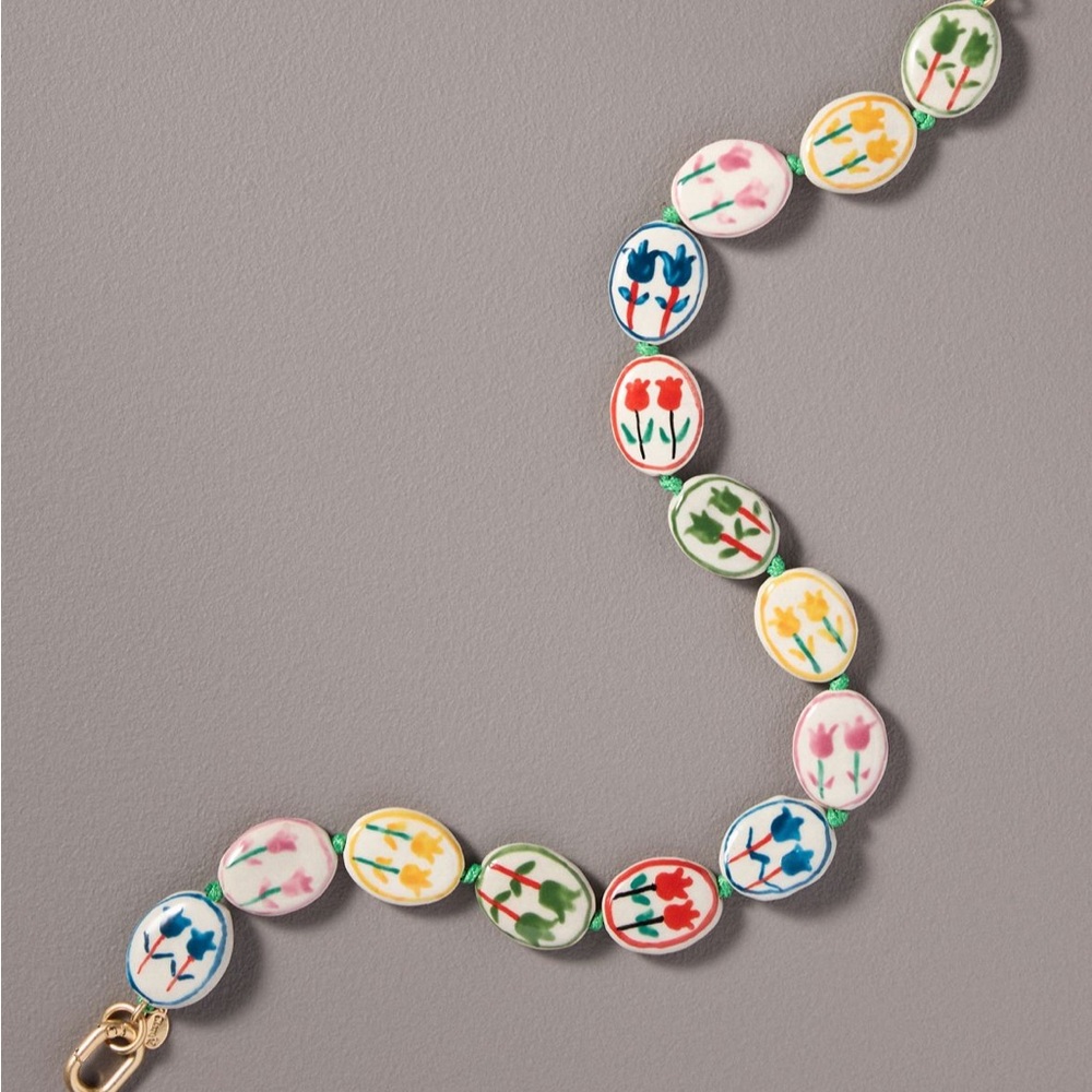 Clare V Floral Floral Porcelain Shortie Bag Strap